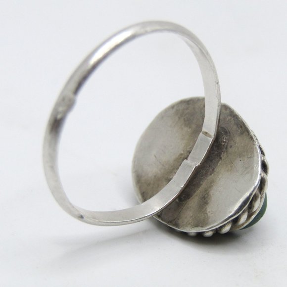 Green Turquoise Ring Sterling Silver Size 5 - Picture 3 of 4